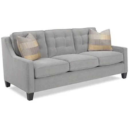 Contemporary Sofa with Tufted Back and Track Arms
